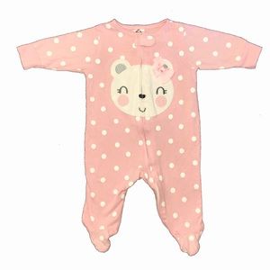 Gerber Baby Girl Pink Footed Sleeper Sz 0-3M